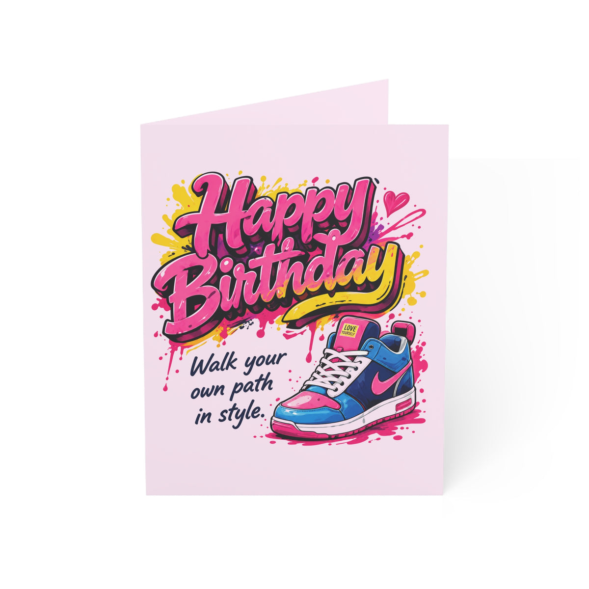 Happy Birthday Sneaker Greeting Card — Walk Your Own Path Birthday Card