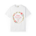 Anniversary Floral T-Shirt — "Happy Anniversary to a beautiful couple" Gift Tee