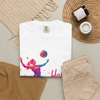 Happy Birthday Volleyball Player Adult T-Shirt — Colorful Watercolor Sport Birthday Tee