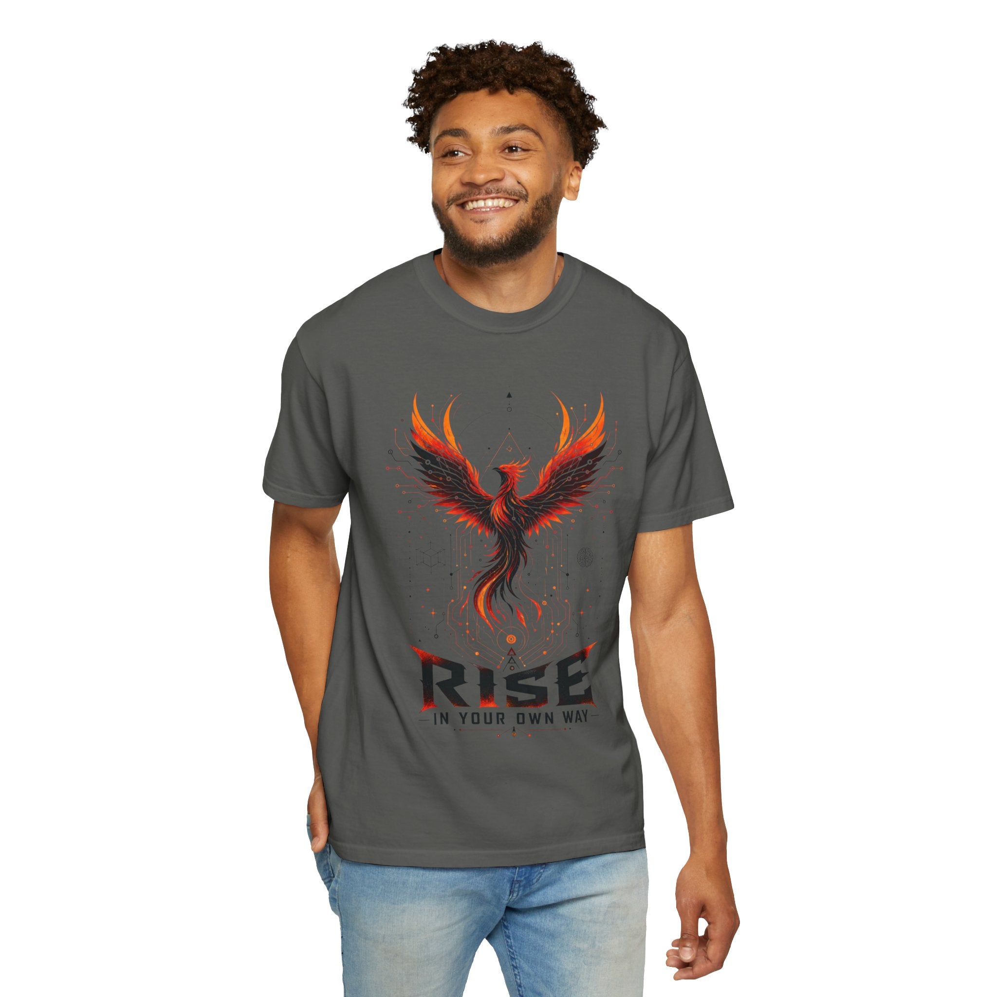 Phoenix Rise T-Shirt — "Rise In Your Own Way" Inspirational Graphic Tee