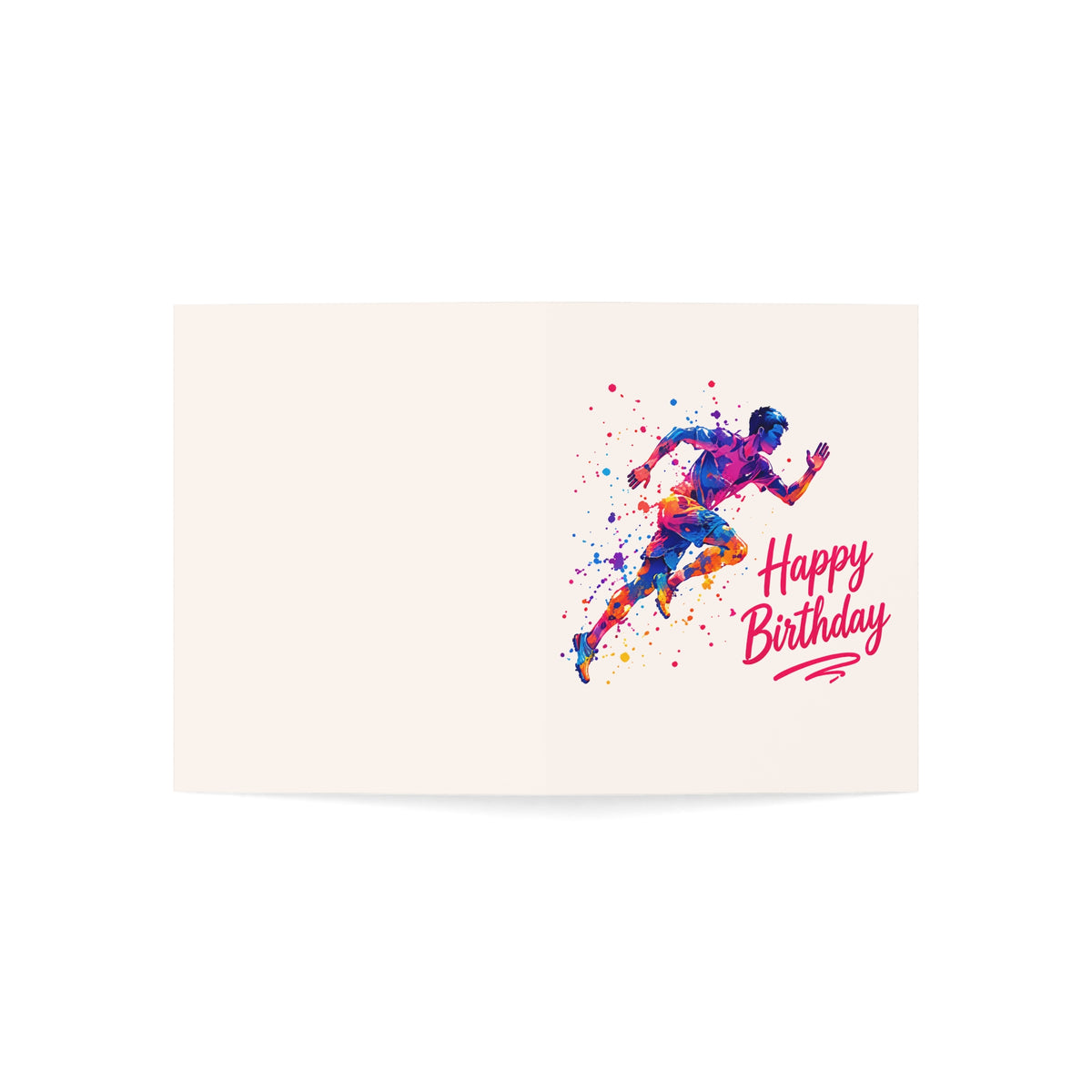 Happy Birthday Runner Greeting Card — Colorful Sports Birthday Card (Pack of 1, 10, 30, 50)