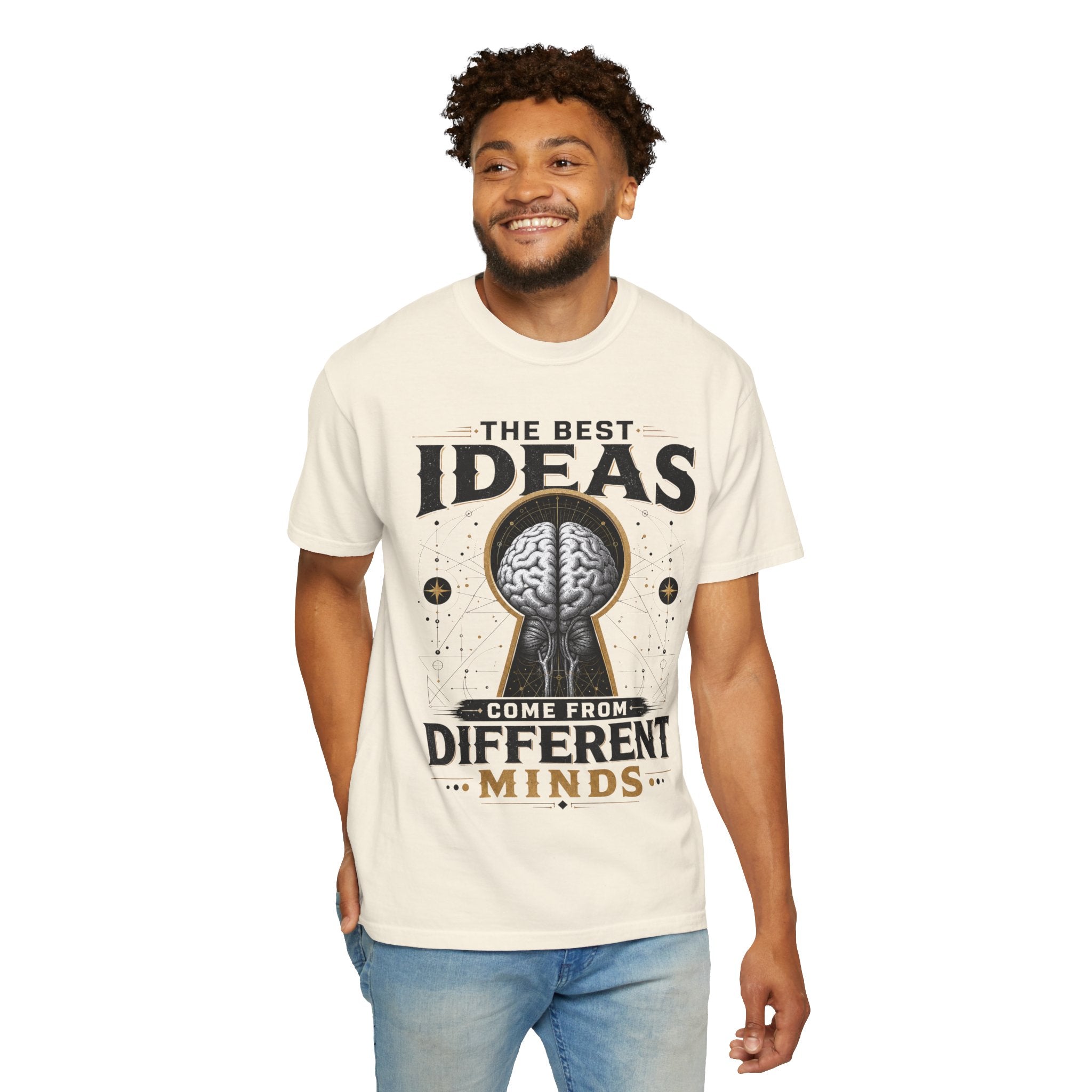 T-Shirt — "The Best Ideas Come From Different Minds" Graphic Tee