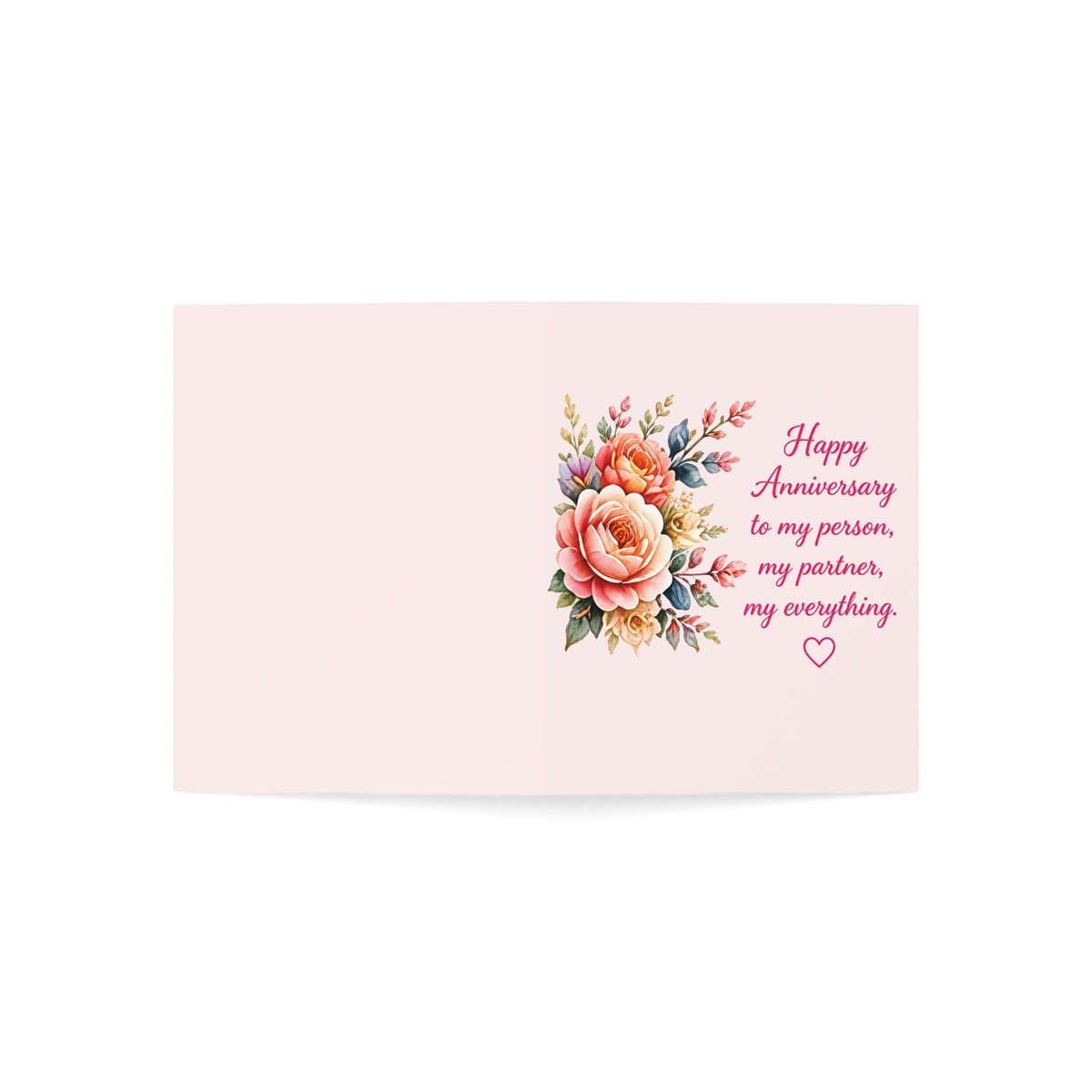 Anniversary Greeting Card — “Happy Anniversary to my person, my partner, my everything” Floral Card (Single or Bulk Packs)