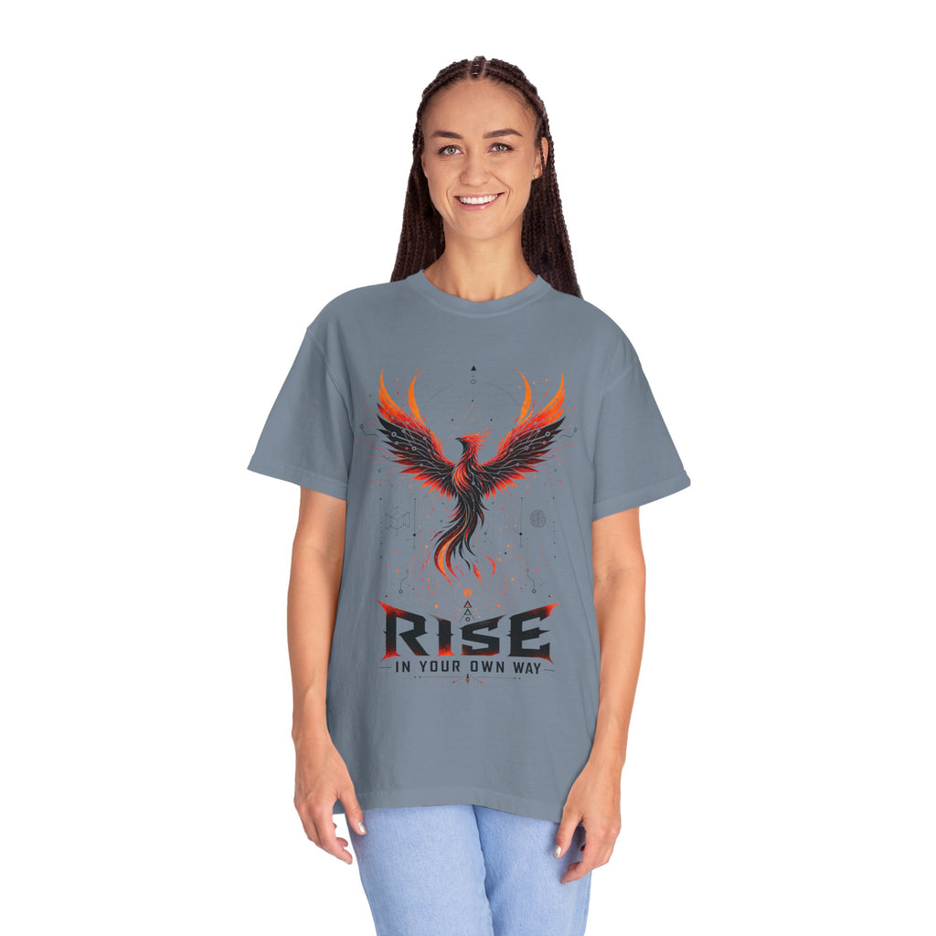 Phoenix Rise T-Shirt — "Rise In Your Own Way" Inspirational Graphic Tee