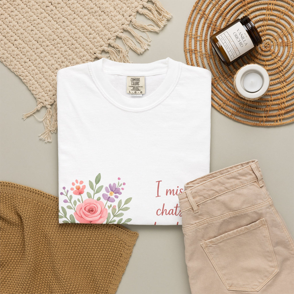 T-Shirt — I Miss Our Chats, Our Laughs Floral Mug Tribute