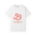 Baby Shower Congrats T-Shirt — Pink Baby Booties "Congratulations!"