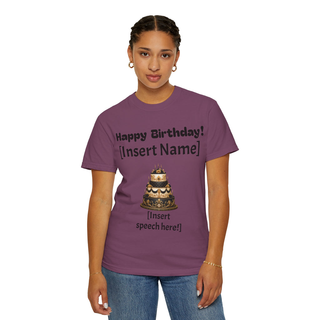 Birthday Cake Personalized T‑Shirt — "Happy Birthday! [Insert Name]" Customizable Tee