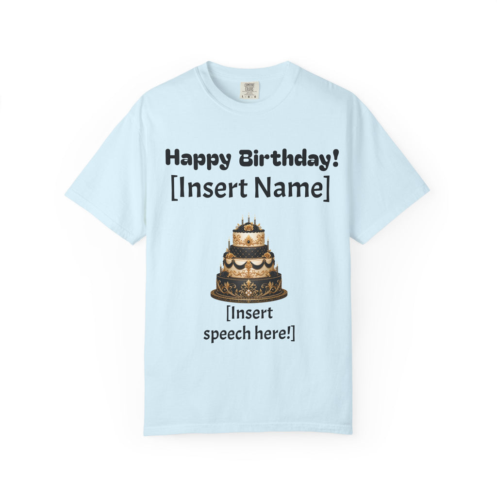Birthday Cake Personalized T‑Shirt — "Happy Birthday! [Insert Name]" Customizable Tee