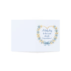 Baby Boy Congratulations Card – "A baby boy to love and cherish" Floral Heart Greeting Card (Single or Bulk Packs)