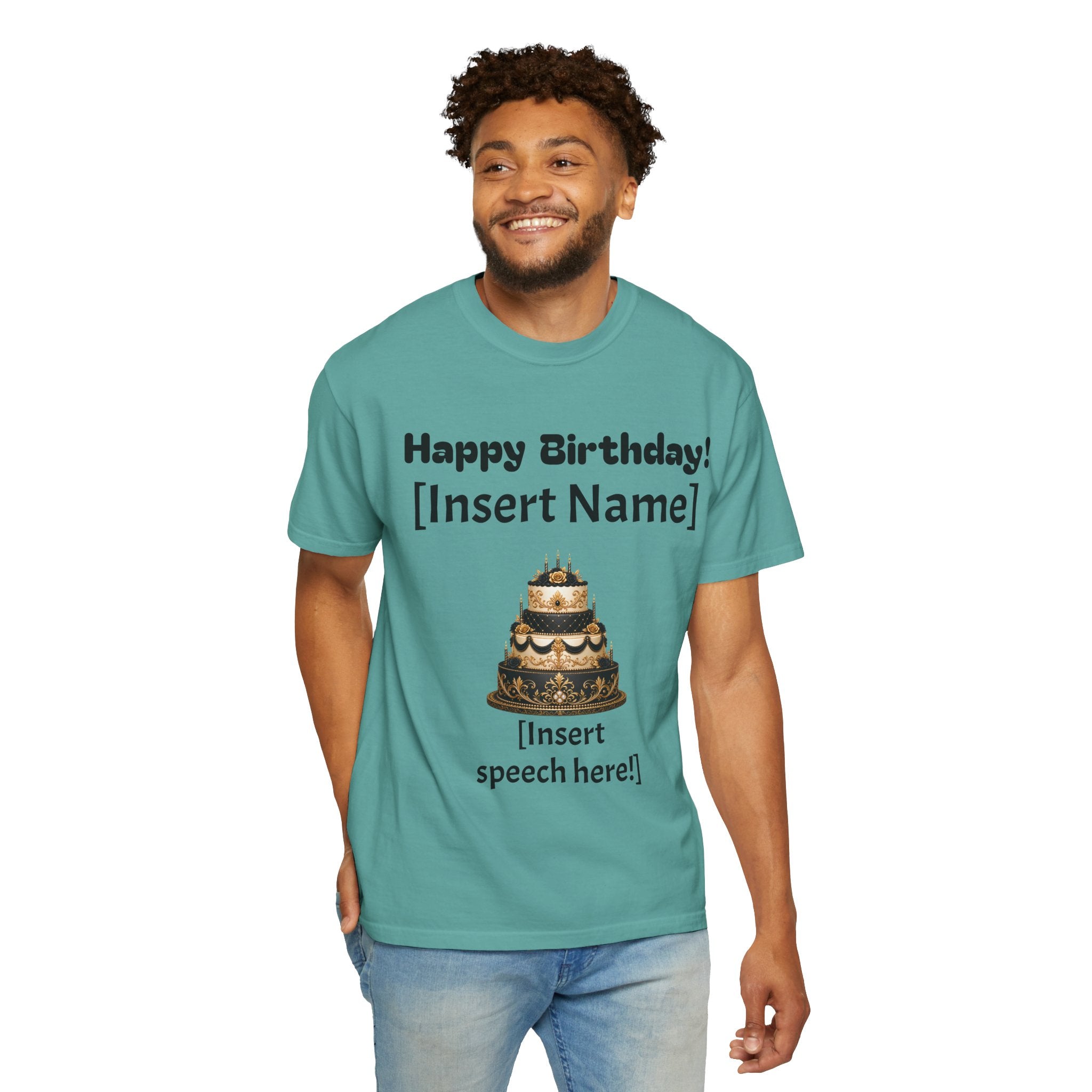 Birthday Cake Personalized T‑Shirt — "Happy Birthday! [Insert Name]" Customizable Tee