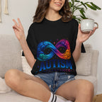 Autism Acceptance T-Shirt — Infinity Puzzle Rainbow Design