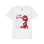 Kids' 9th Birthday T-Shirt — 'Happy Birthday' Gumball Machine Design