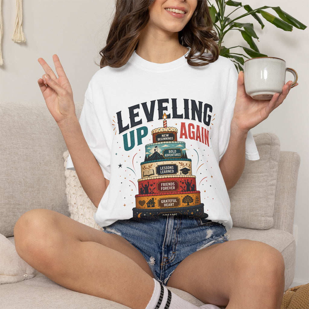 Leveling Up Again T-Shirt — "Making Memories Since Day One" Gamer Birthday Tee