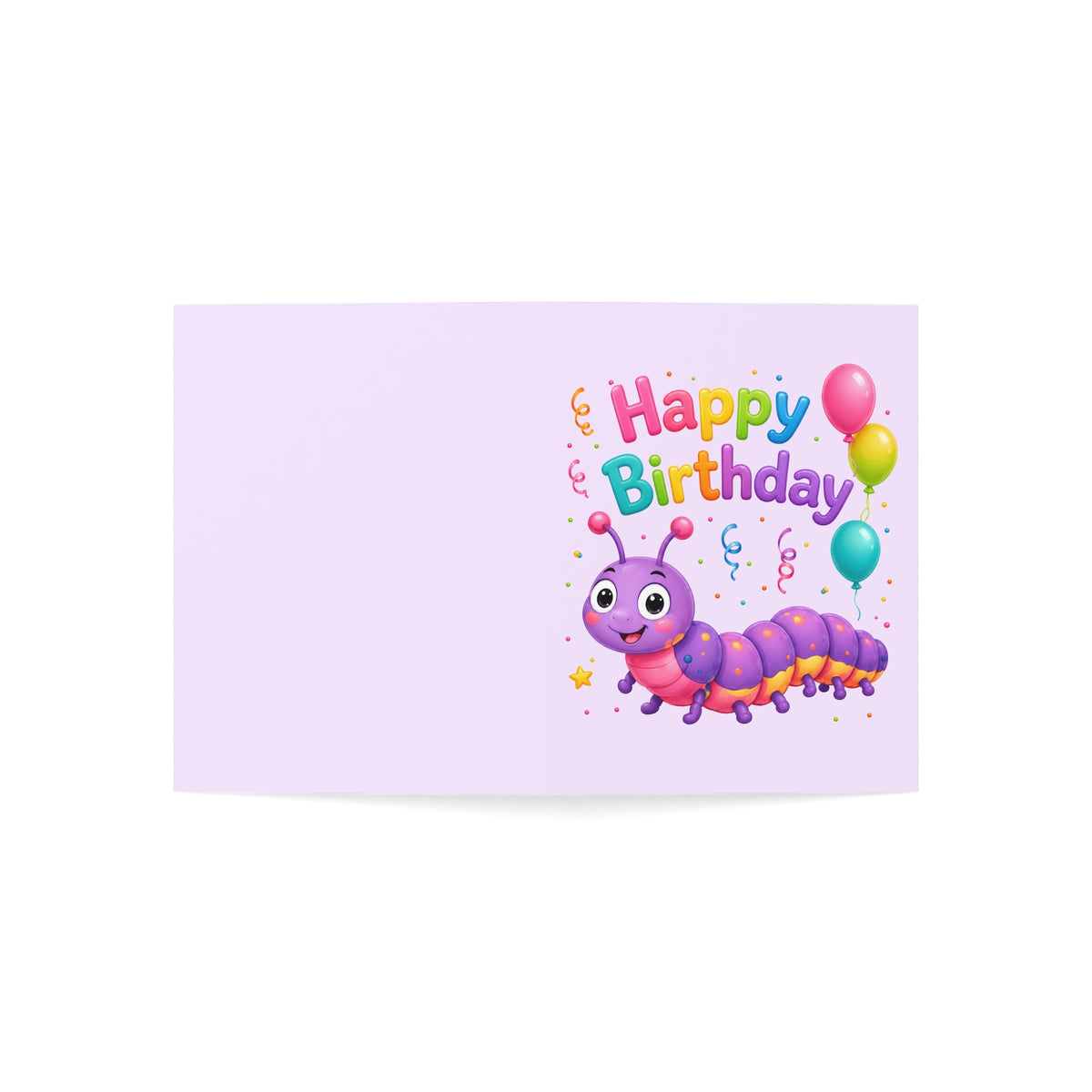 Happy Birthday Caterpillar Greeting Card — Cute Kids Birthday Card (1/10/30/50 pcs)