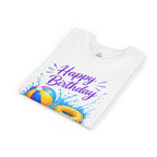 Youth Tee - "Happy Birthday" Pool Party Kids T-Shirt with Beach Ball, Swim Ring & Goggles