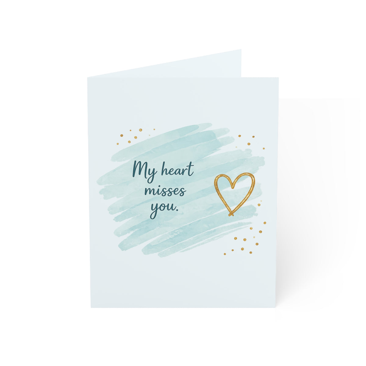 Missing You Greeting Card - 'My Heart Misses You' Sympathy & Long-Distance Note