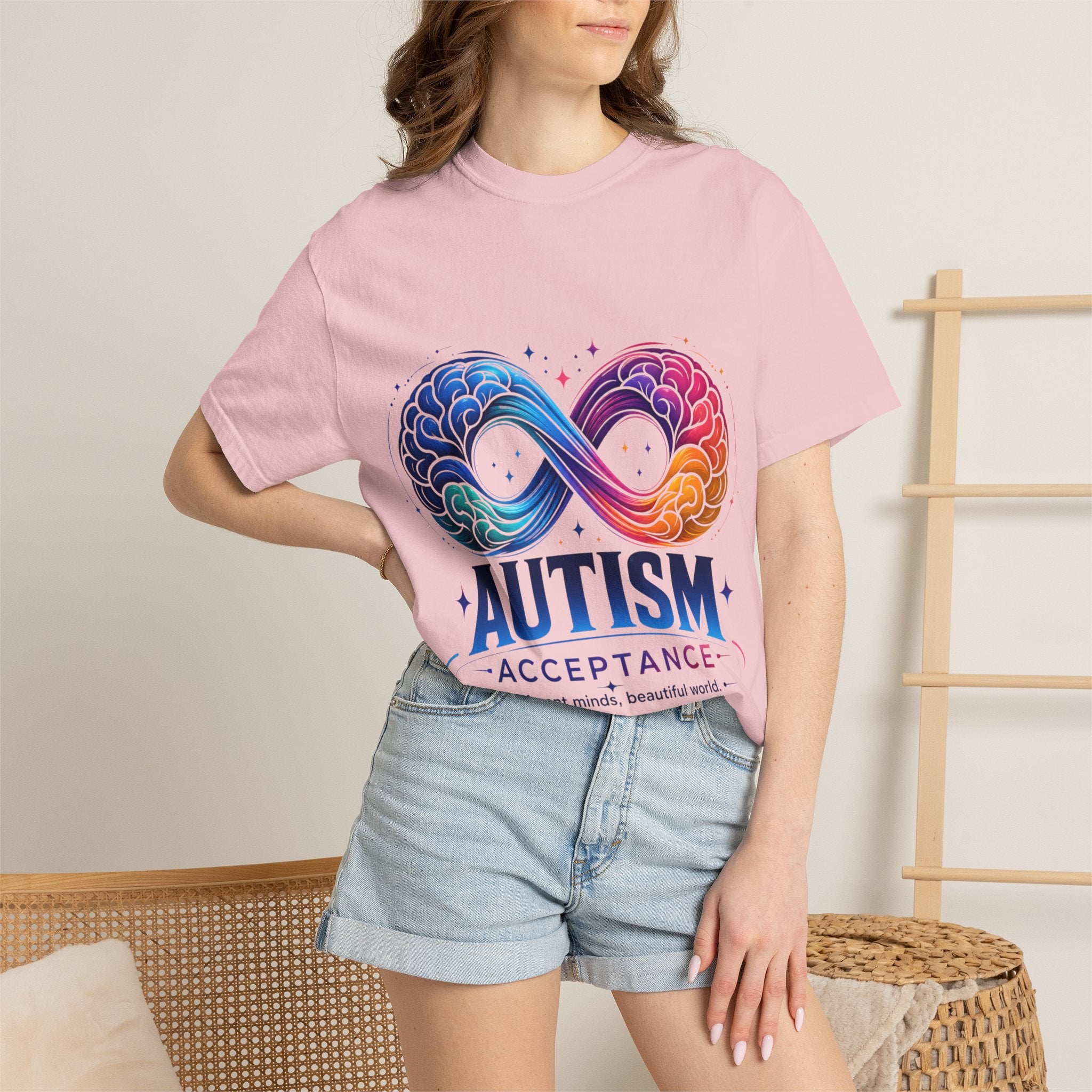 Autism Acceptance T-Shirt — Infinity Puzzle Rainbow Design