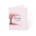 Thank You Greeting Cards — Cherry Blossom Tree Thank You Note Cards (1/10/30/50 pcs)