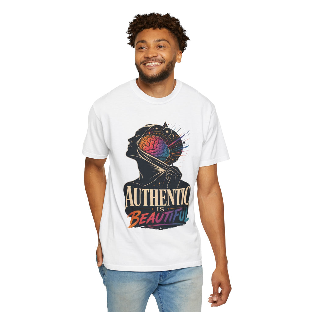 Authentic Is Beautiful Graphic T-Shirt — Pride Rainbow Mind Empowerment Tee