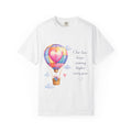 Hot Air Balloon Heart T‑Shirt — "Our love keeps soaring higher every year" Romantic Anniversary Tee
