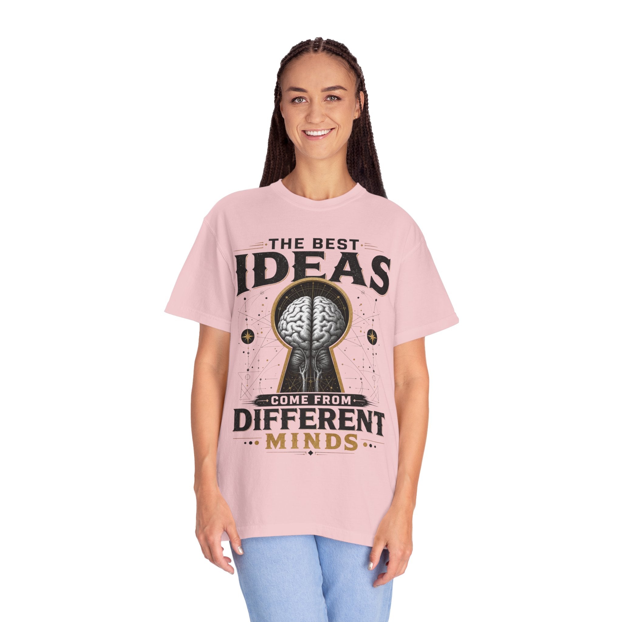 T-Shirt — "The Best Ideas Come From Different Minds" Graphic Tee