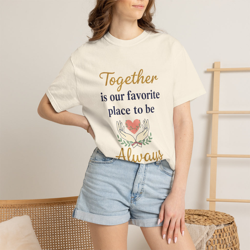Together Is Our Favorite Place To Be - Romantic Heart T-Shirt