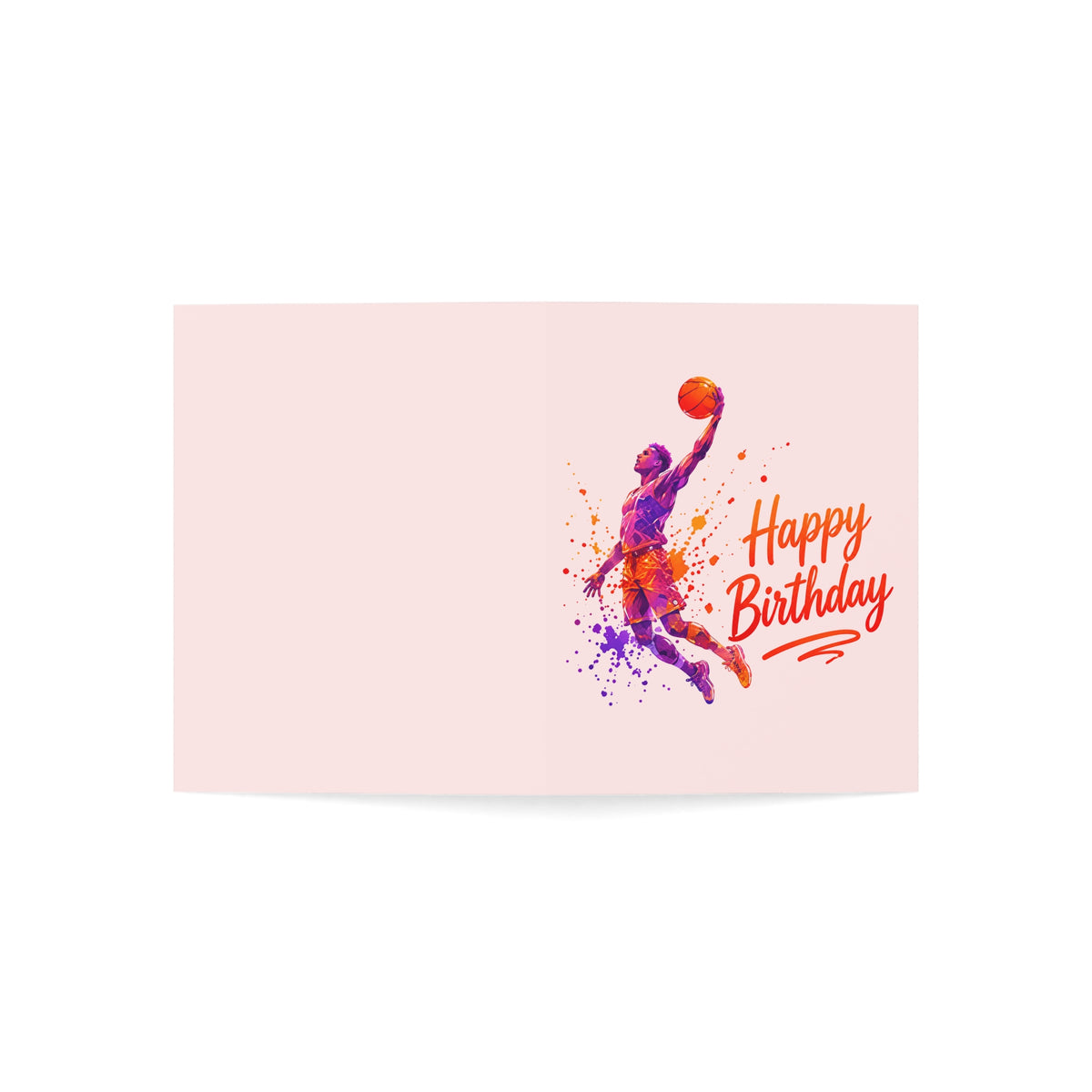 Basketball Happy Birthday Card — Sporty Birthday Greeting Card