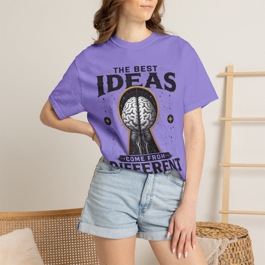 T-Shirt — "The Best Ideas Come From Different Minds" Graphic Tee