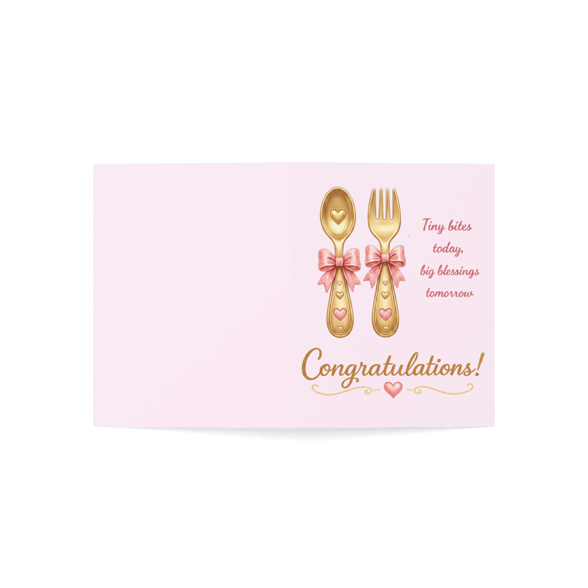Congratulations Baby Shower Greeting Cards — 'Tiny bites today, big blessings tomorrow' (Single or Bulk 1/10/30/50)