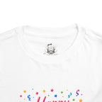 Happy Birthday Toddler Tee — Colorful Confetti & Party Poppers