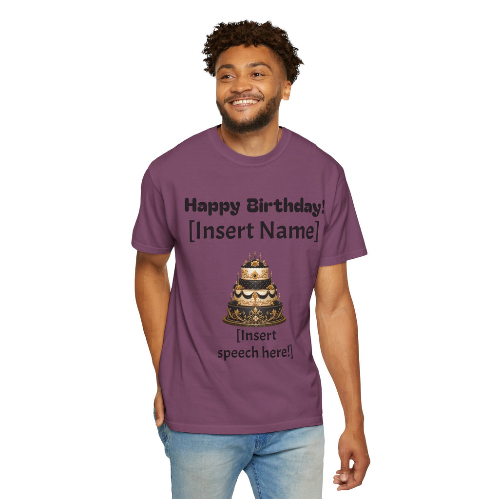 Birthday Cake Personalized T‑Shirt — "Happy Birthday! [Insert Name]" Customizable Tee