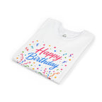 Happy Birthday Youth Tee — Colorful Confetti Party Shirt for Kids