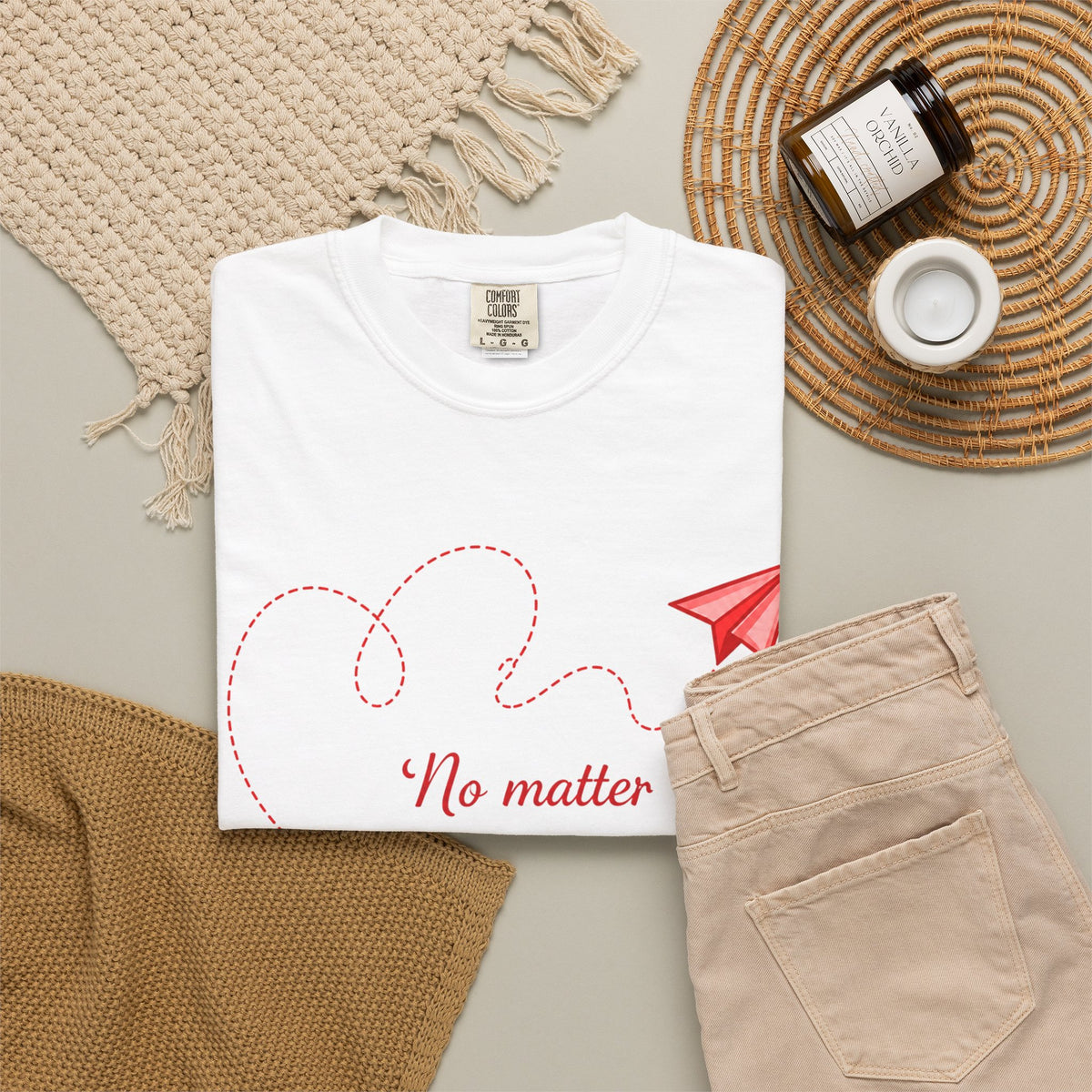 Romantic Paper Airplane T-Shirt — "No matter where life takes us, my heart will always find you."