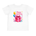 Toddler Tee — "Happy Birthday" Pink Gift Box & Balloons