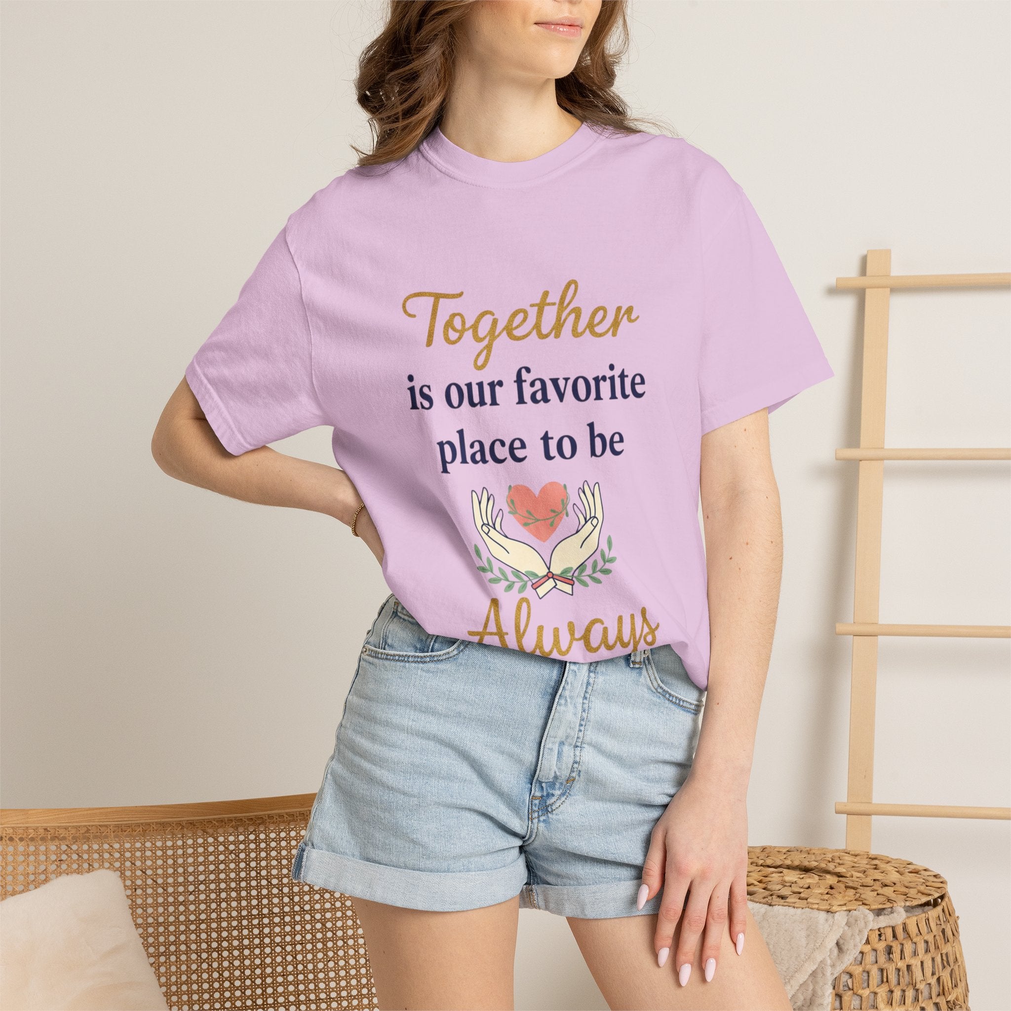 Together Is Our Favorite Place To Be - Romantic Heart T-Shirt