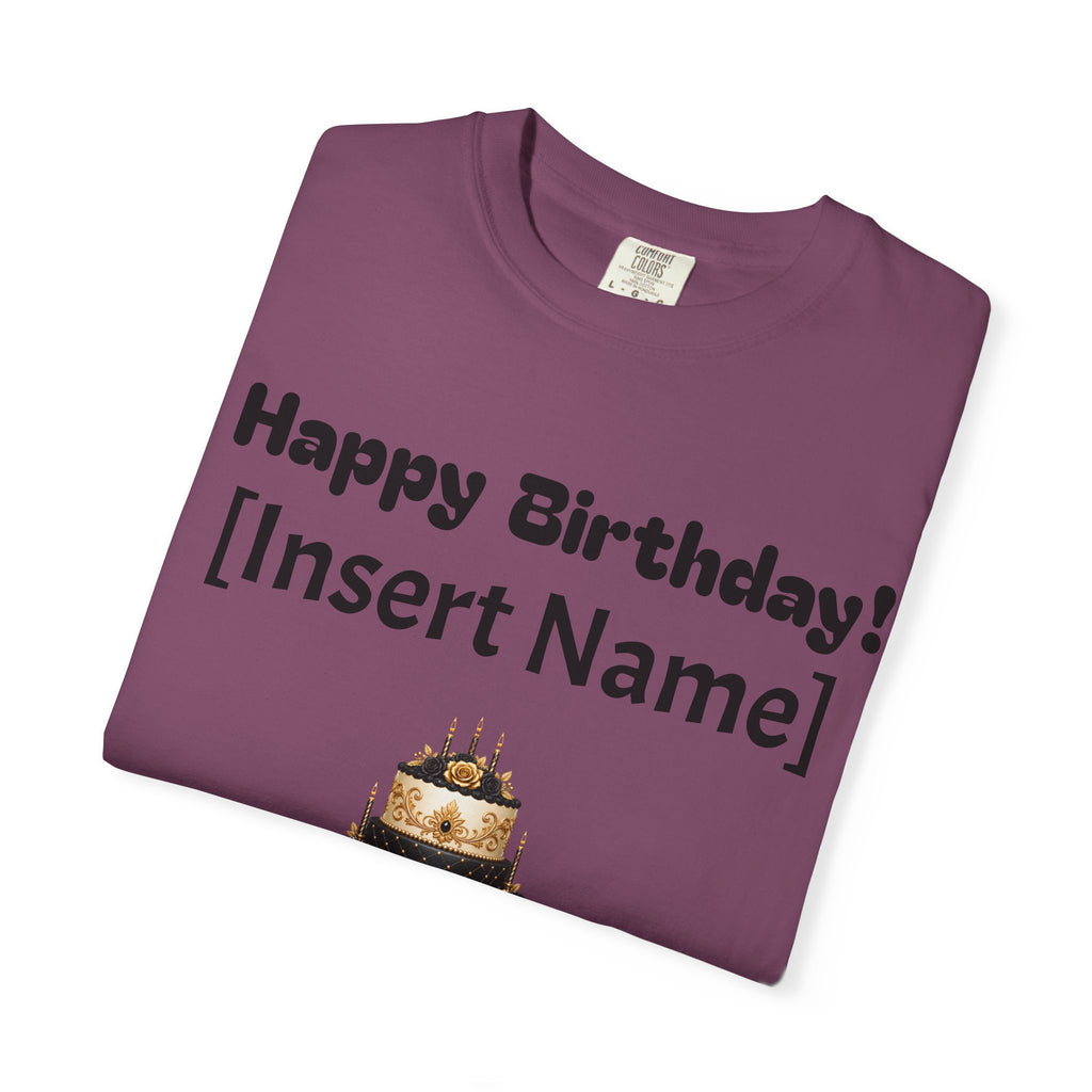 Birthday Cake Personalized T‑Shirt — "Happy Birthday! [Insert Name]" Customizable Tee