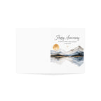 Anniversary Greeting Cards – Scenic Mountains & Lake Design (Pack of 1/10/30/50)