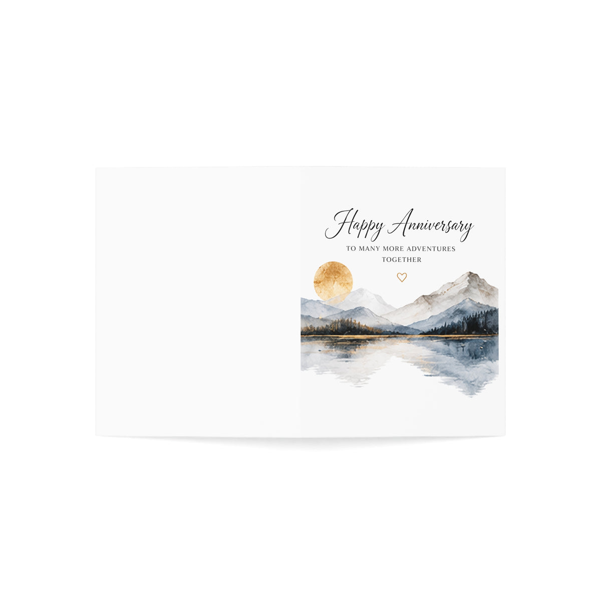 Anniversary Greeting Cards – Scenic Mountains & Lake Design (Pack of 1/10/30/50)