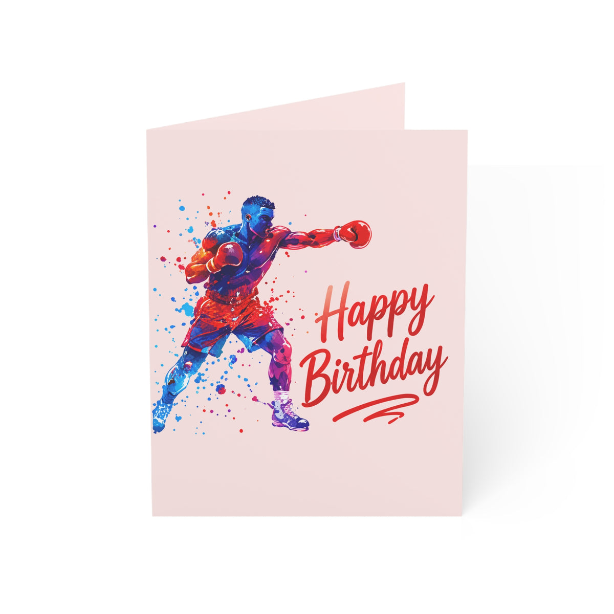 Boxing Boxer Happy Birthday Greeting Card — Sport-Themed Birthday Card (1/10/30/50 pcs)