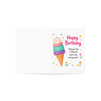 Birthday Greeting Card — Cute Ice Cream Cone "Happy Birthday" (1/10/30/50 Pack)