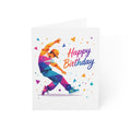 Birthday Dance Greeting Card — Colorful Geometric Dancer "Happy Birthday" (1/10/30/50 pcs)