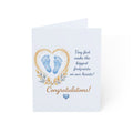 New Baby Boy Congratulations Card — 'Tiny feet make the biggest footprints on our hearts' Greeting Card