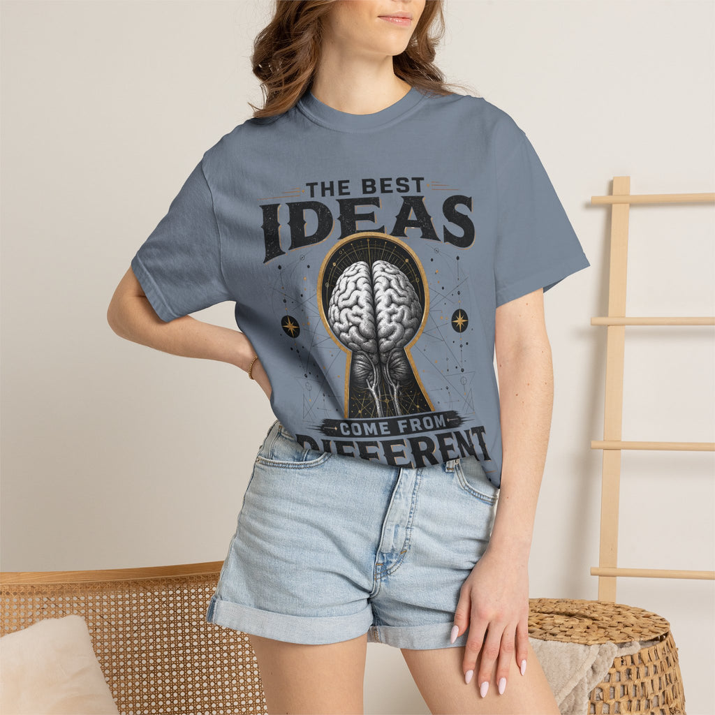 T-Shirt — "The Best Ideas Come From Different Minds" Graphic Tee