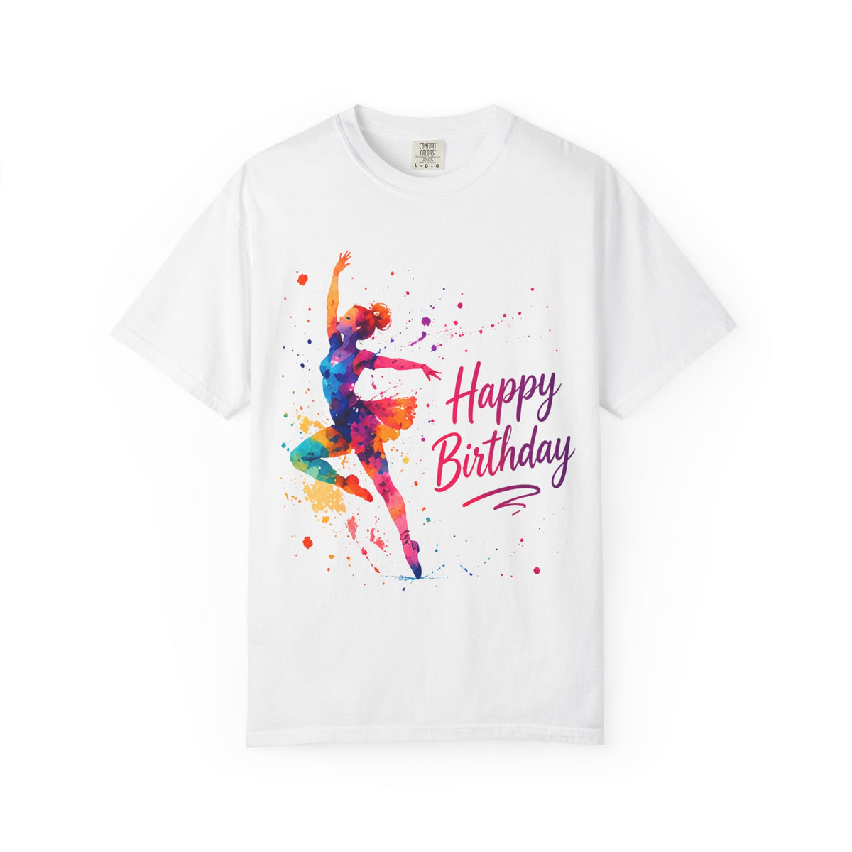 Happy Birthday Colorful Ballet Dancer Adult T-Shirt