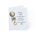 New Baby Card — "Rattles, bottles and lots of love, welcome to parenthood!" (Blank Inside)