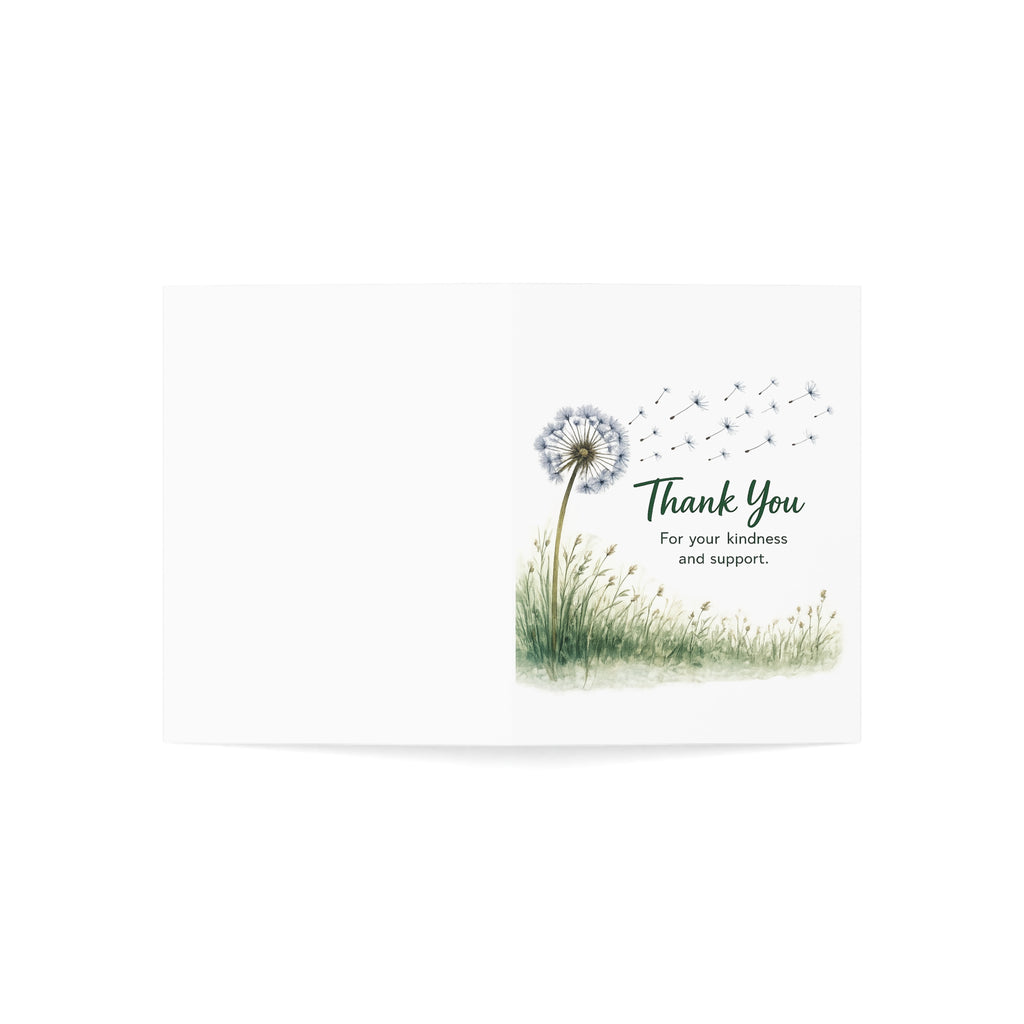 Thank You Dandelion Greeting Card - Nature-Inspired Thank You Note (1/10/30/50 pcs)