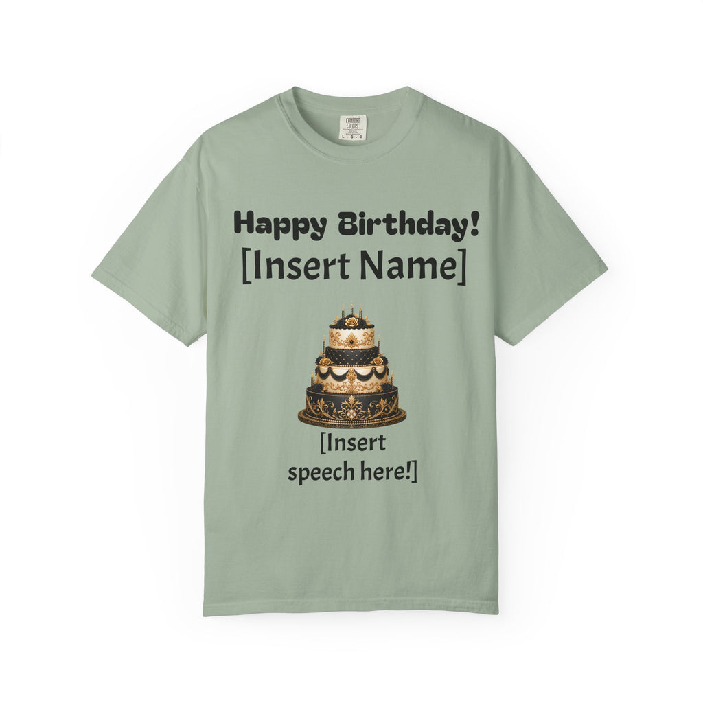 Birthday Cake Personalized T‑Shirt — "Happy Birthday! [Insert Name]" Customizable Tee