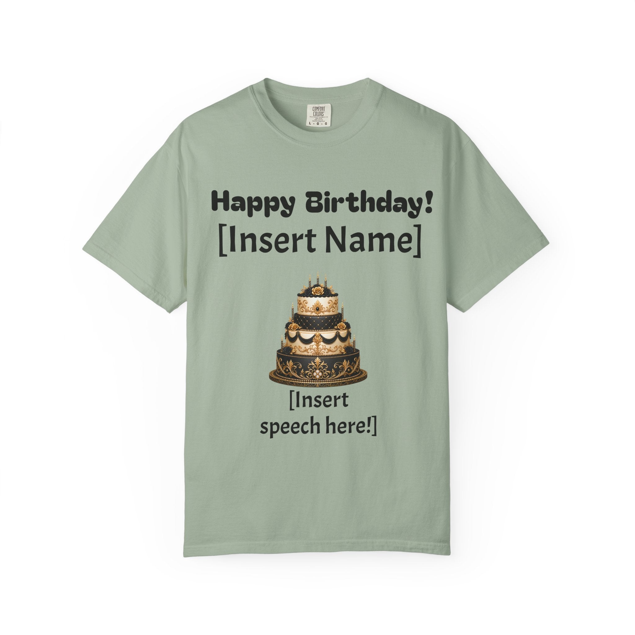 Birthday Cake Personalized T‑Shirt — "Happy Birthday! [Insert Name]" Customizable Tee