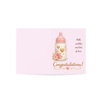 Baby Bottle Congratulations Greeting Card — New Baby Girl Card (Pack of 1/10/30/50)