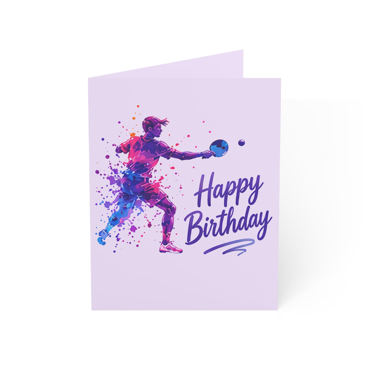 Handball Happy Birthday Greeting Card — Sporty Watercolor Athlete Card (1/10/30/50 pcs)